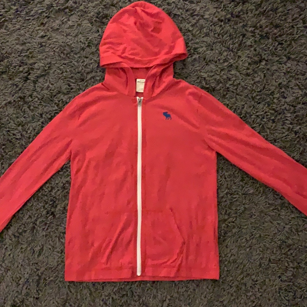 Abercrombie Kids Red Zip hoodie Boys Size Lg (14)